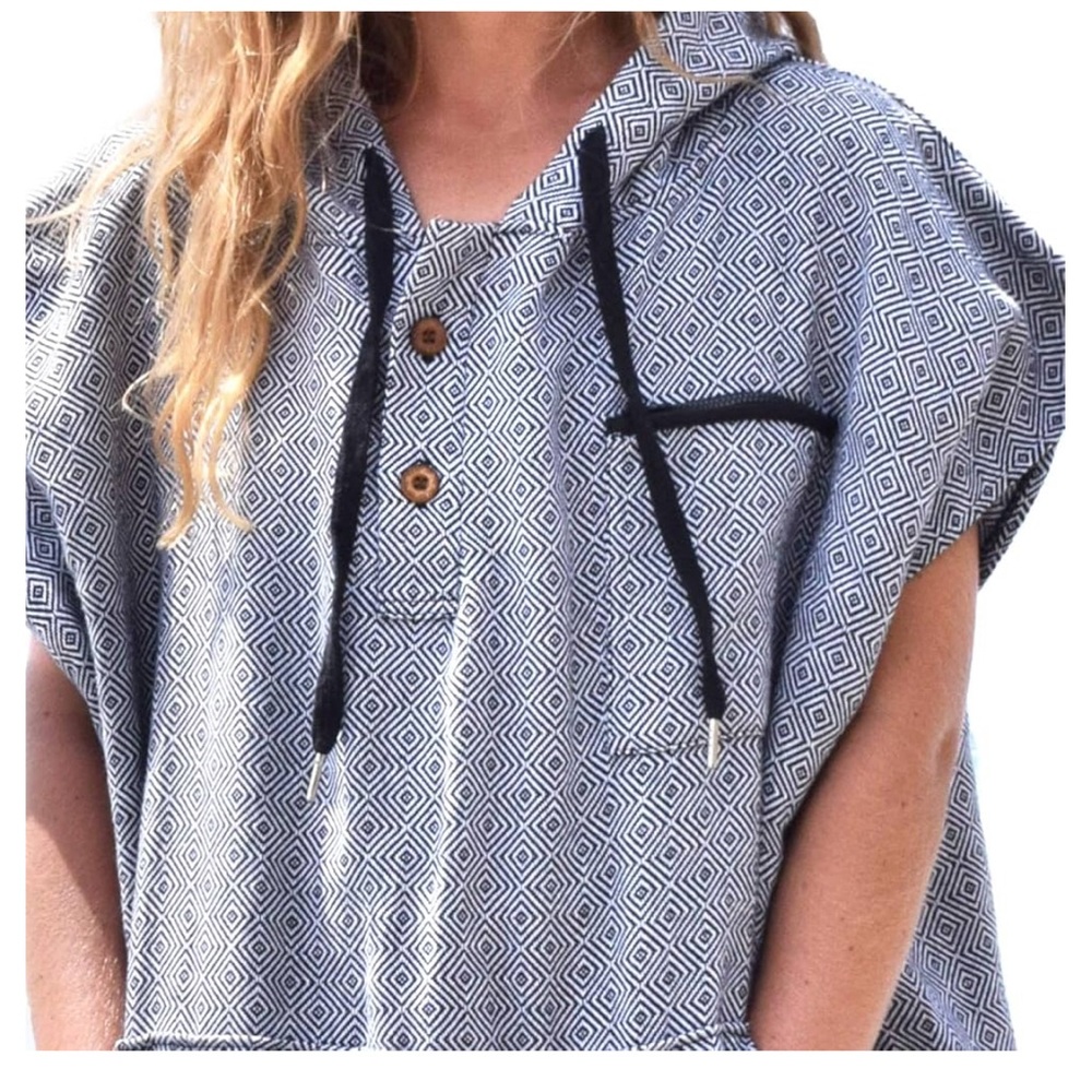 Changing Poncho for Surf + Swim, Travel, Beach Towel with Key Pocket